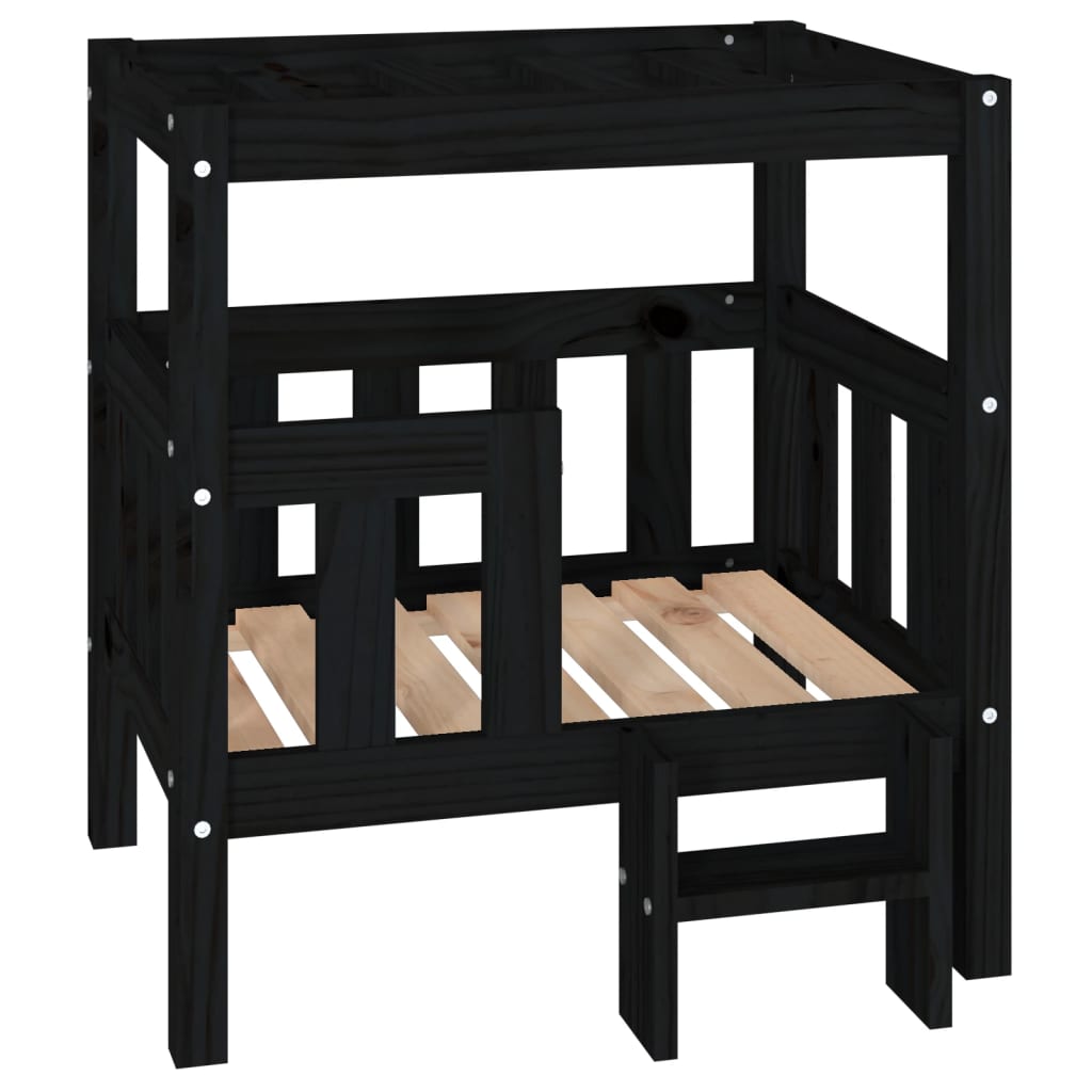 Vidaxl hondenmand 65,5x43x70 cm massief groenenhout zwart