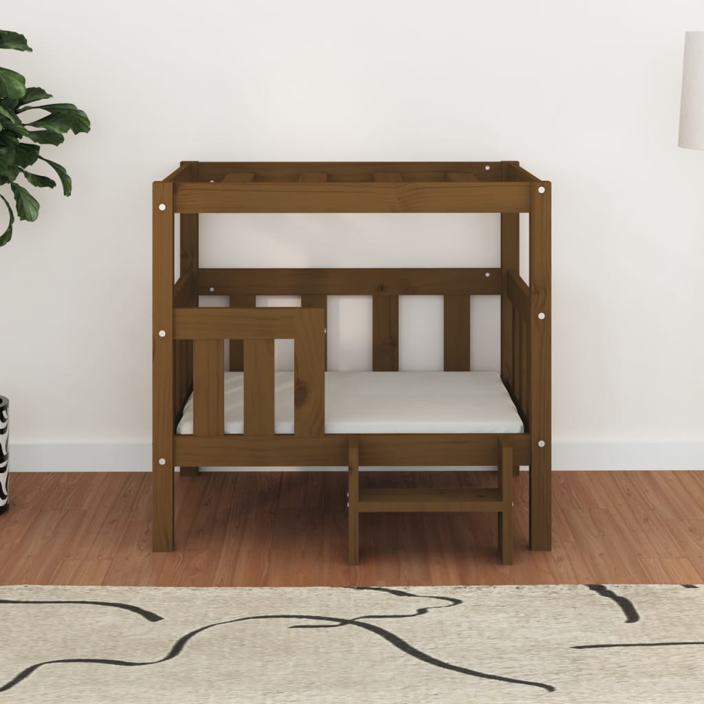 Vidaxl hondenmand 75,5x63,5x70 cm massief groenenhout honingbruin