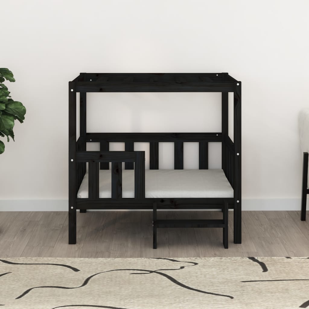 Vidaxl hondenmand 95,5x73,5x90 cm massief groenenhout zwart