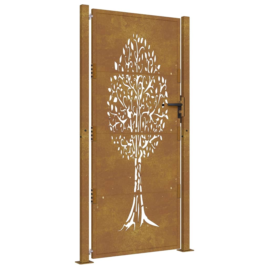 Vidaxl poort 105x205 cm cortenstaal giek ontwerp