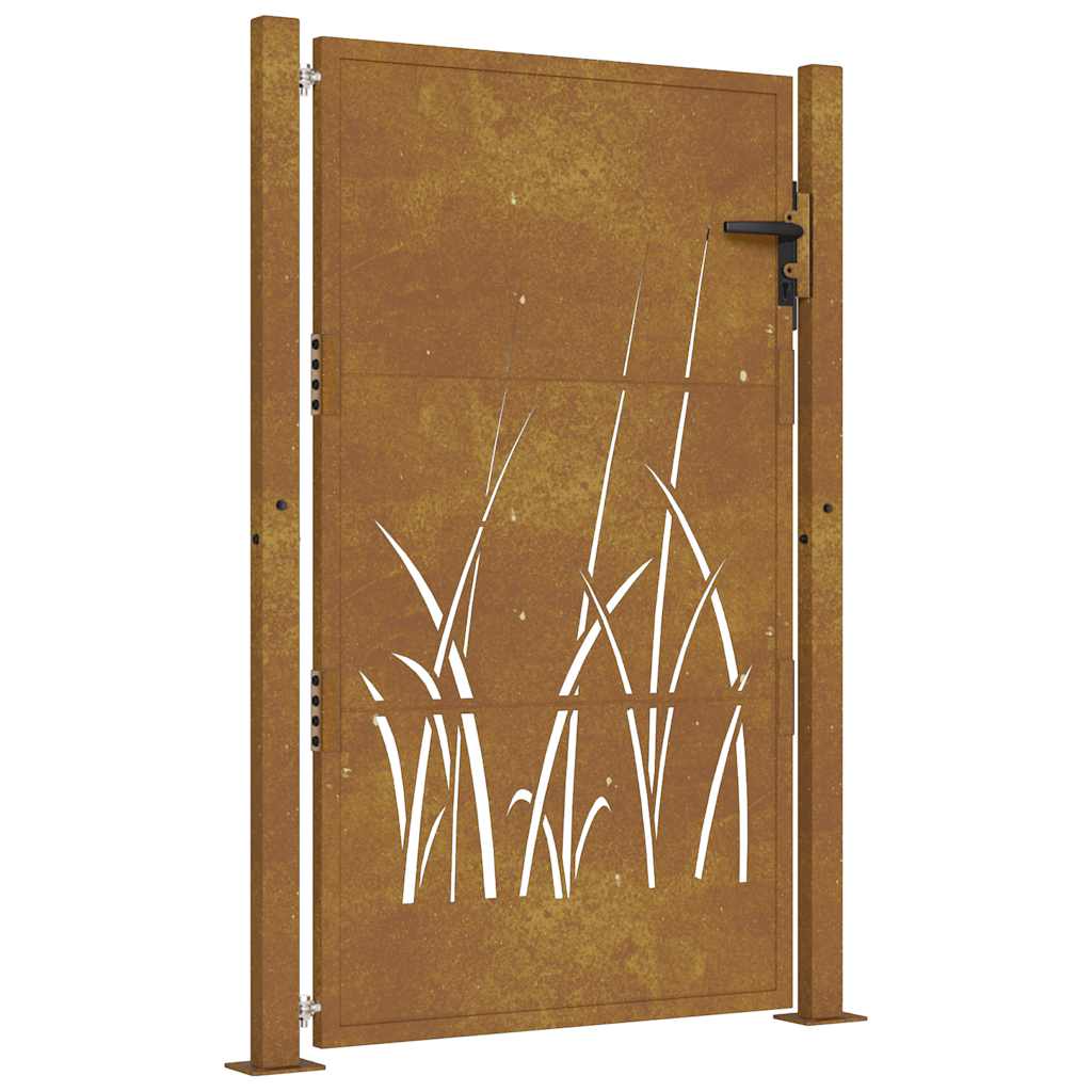Vidaxl poort grasontwerp 100x150 cm cortenstaal