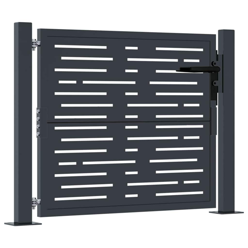 Vidaxl poort 105x80 cm met vierkantontwerp staal antracietkleurig