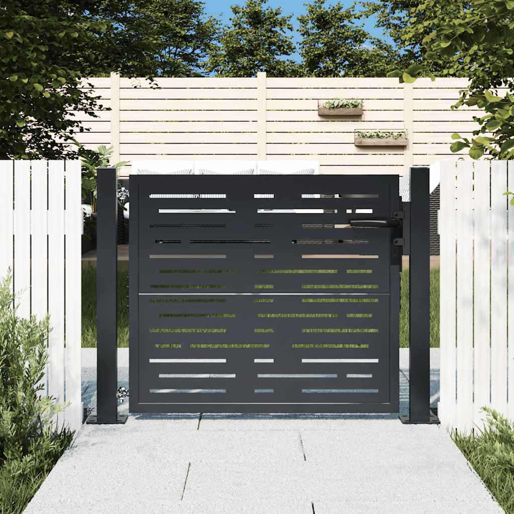 Vidaxl poort 105x80 cm met vierkantontwerp staal antracietkleurig