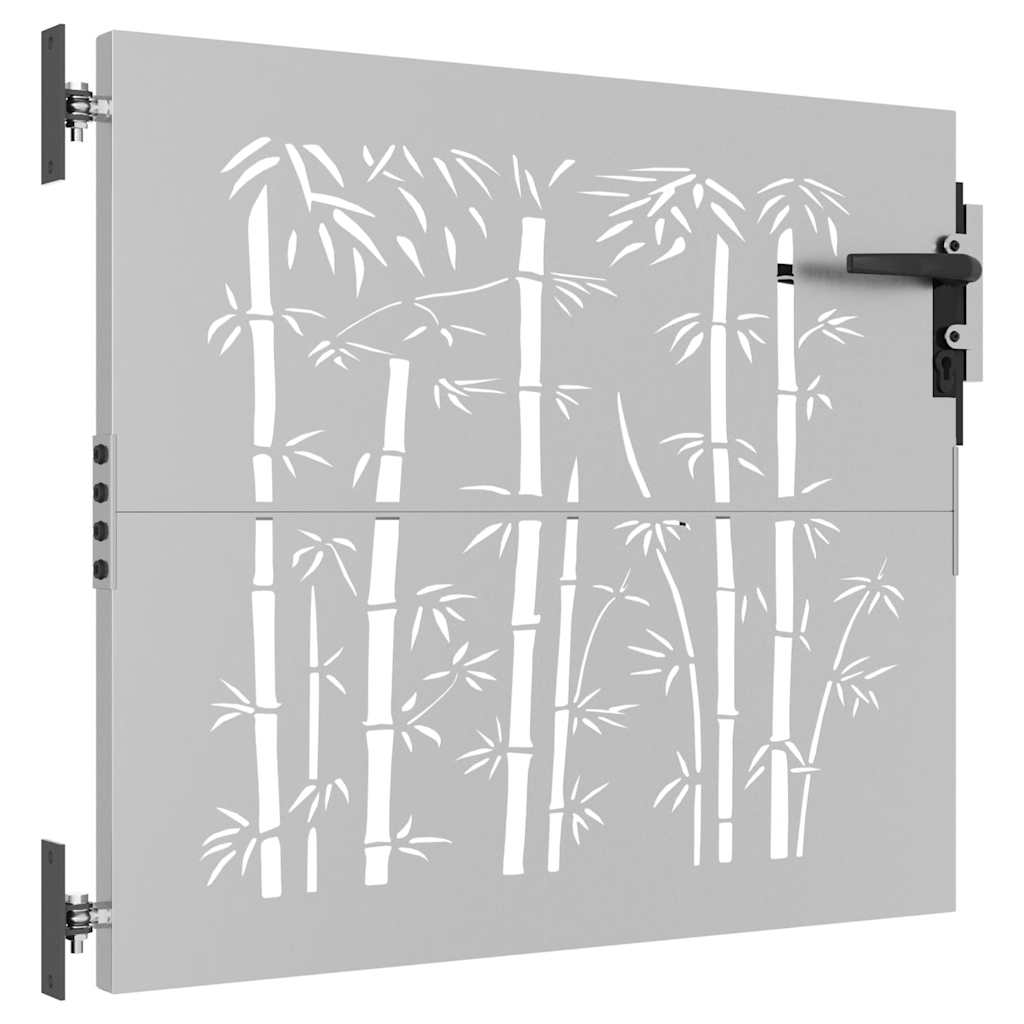 Vidaxl poort 85x75 cm bamboe-ontwerp cortenstaal