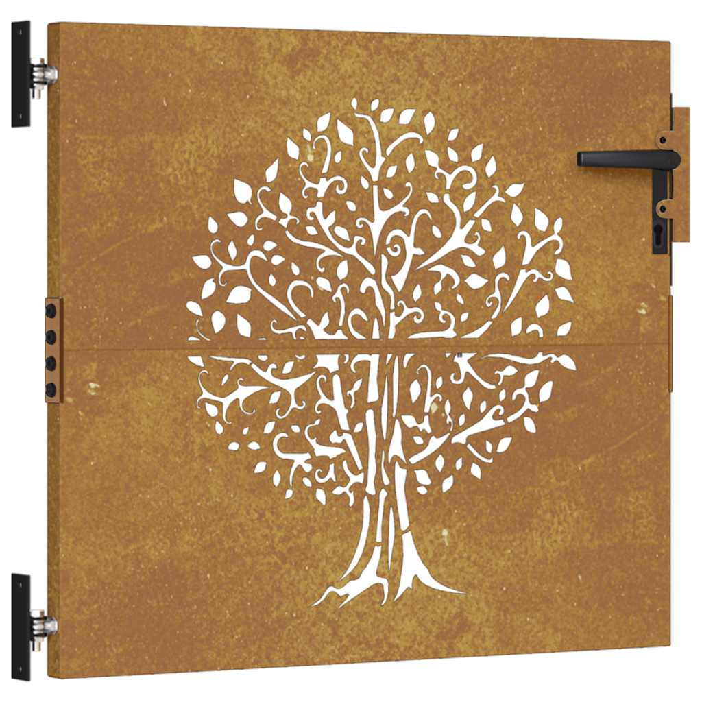 Vidaxl poort 85x150 cm vierkant cortenstaal