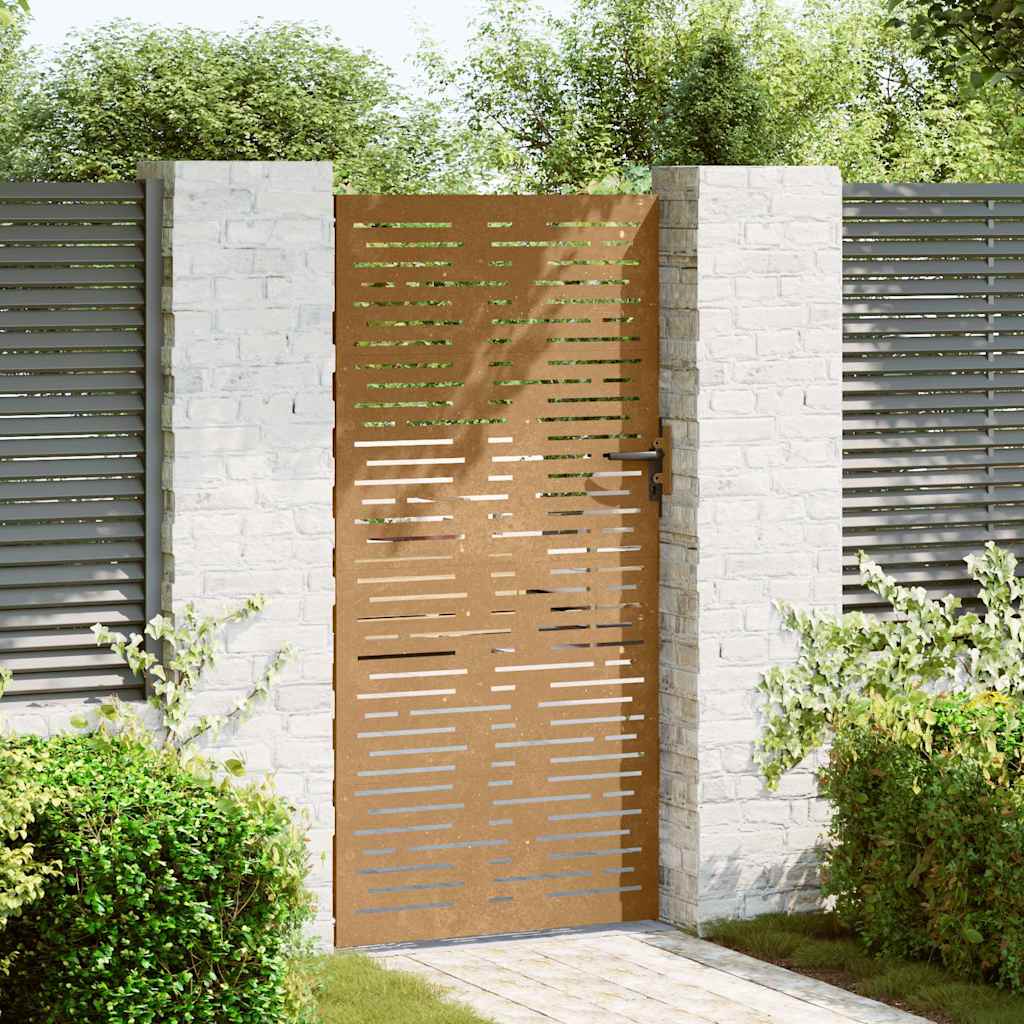 Vidaxl poort 85x200 cm vierkant cortenstaal
