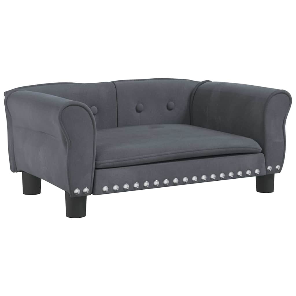 Vidaxl hondenmand 70x45x30 cm fluweel donkergrijs