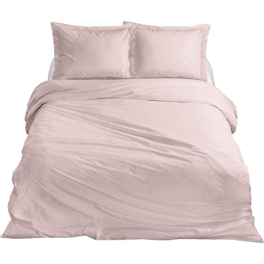 Ten cat katoen satijnen eenpersoons dekbedovertrek 140x200 220 cm blush roze