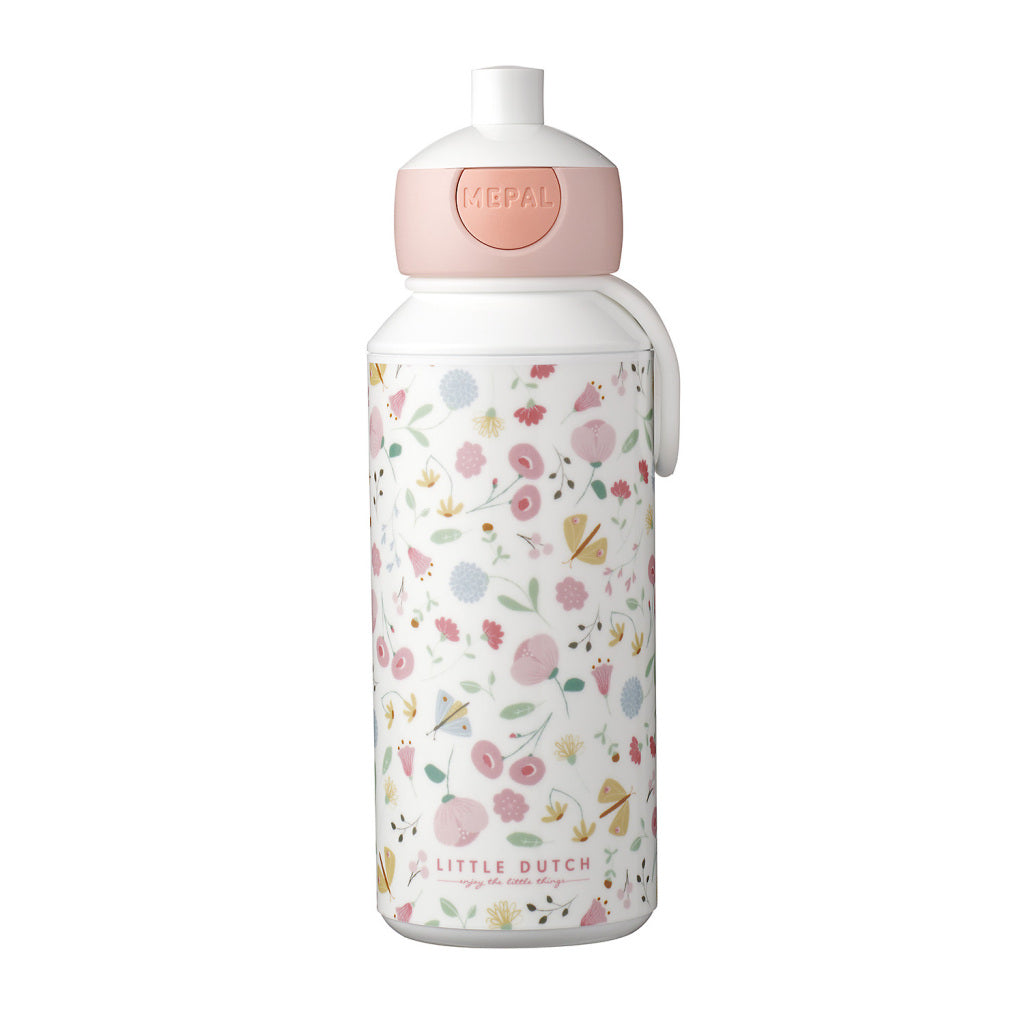 Mepal campus pop-up drinkfles little dutch bloemen en vlinders 400 ml roze wit