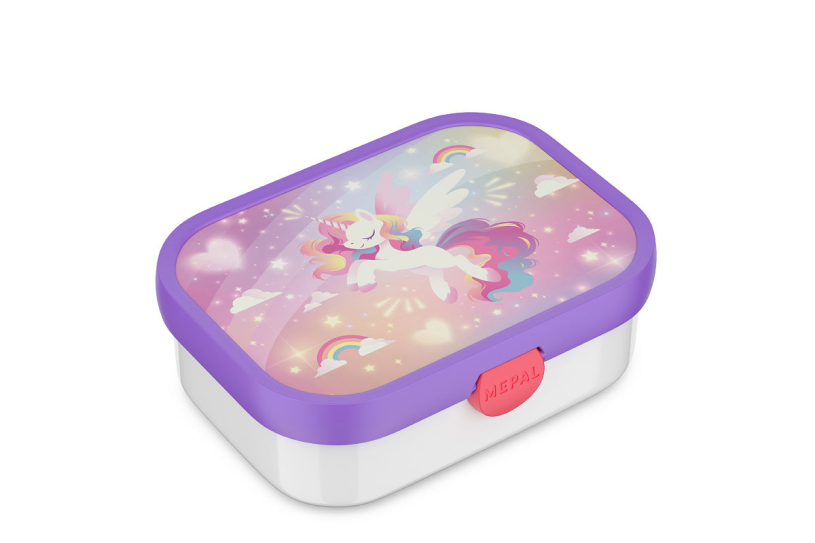 Mepal lunchbox campus - 750 ml - broodtrommel met vakjes voor kinderen - geschikt voor 4 boterhammen - unicorn glow