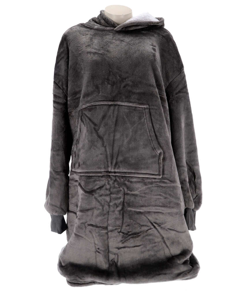 Merkloos sans marque overige merken hoodie plaid sherry 70x110 cm charcoal grey