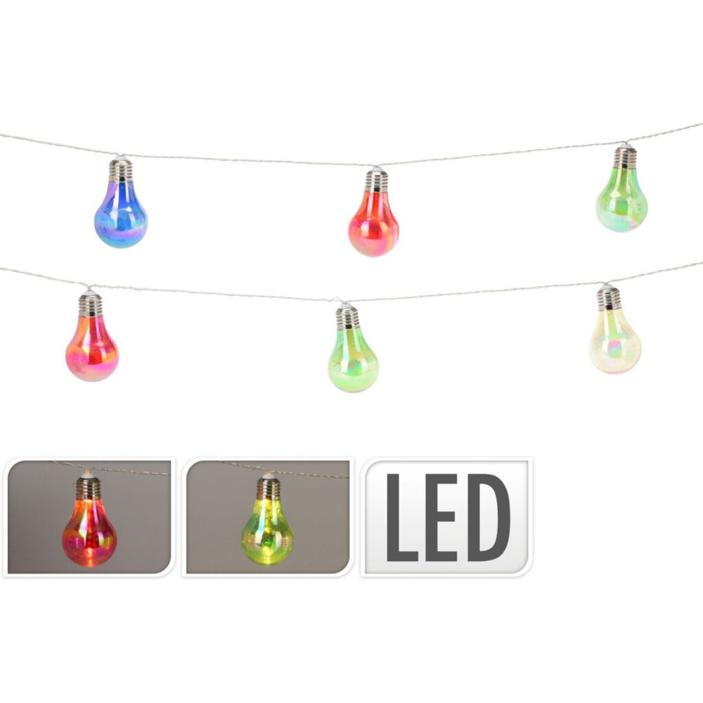Basic led feestverlichting 10 lampjes veelkleurig