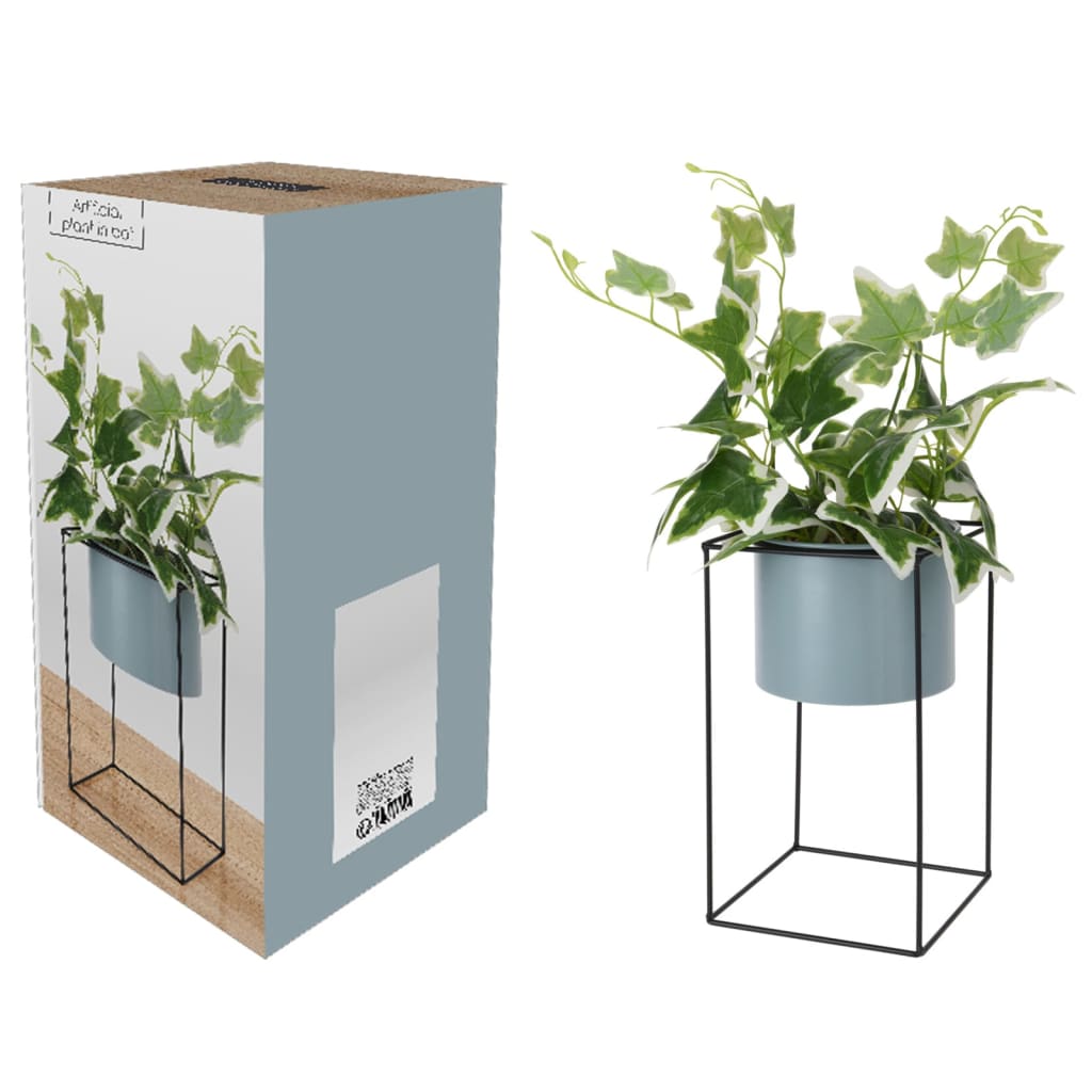 HS Collectie HS Collectie Kunstplant in pot met metalen standaard 44 cm