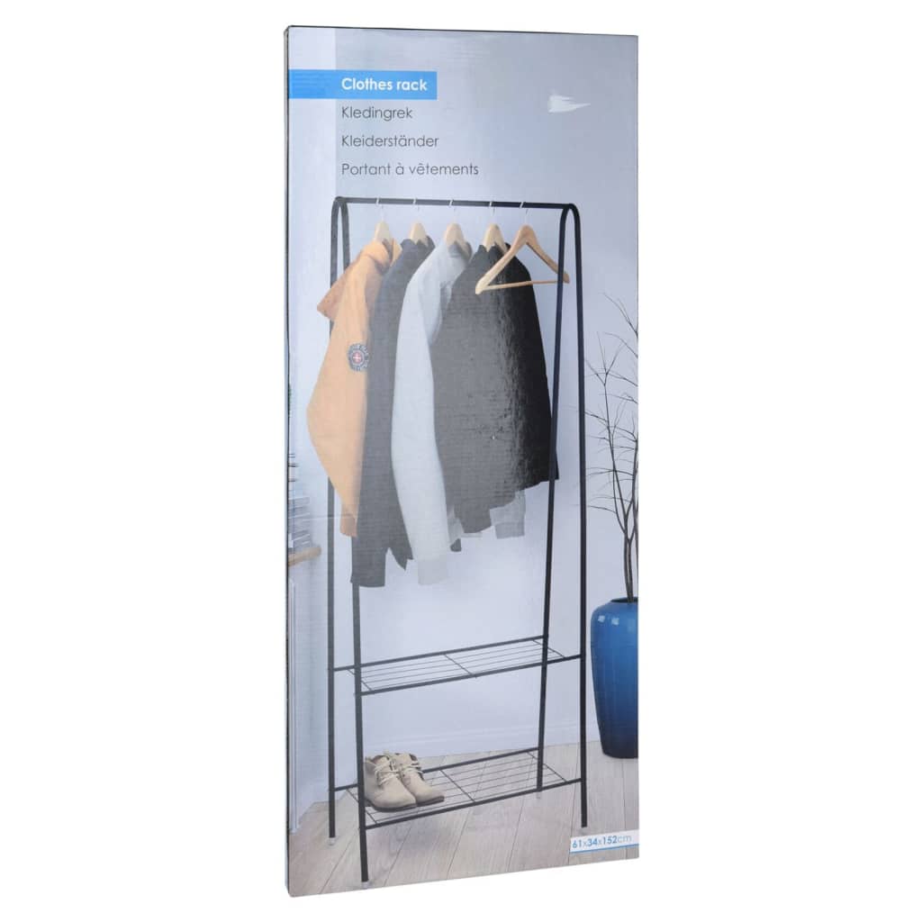 Opbergoplossingen kledingrek met 2 lagen 61x34x152 cm