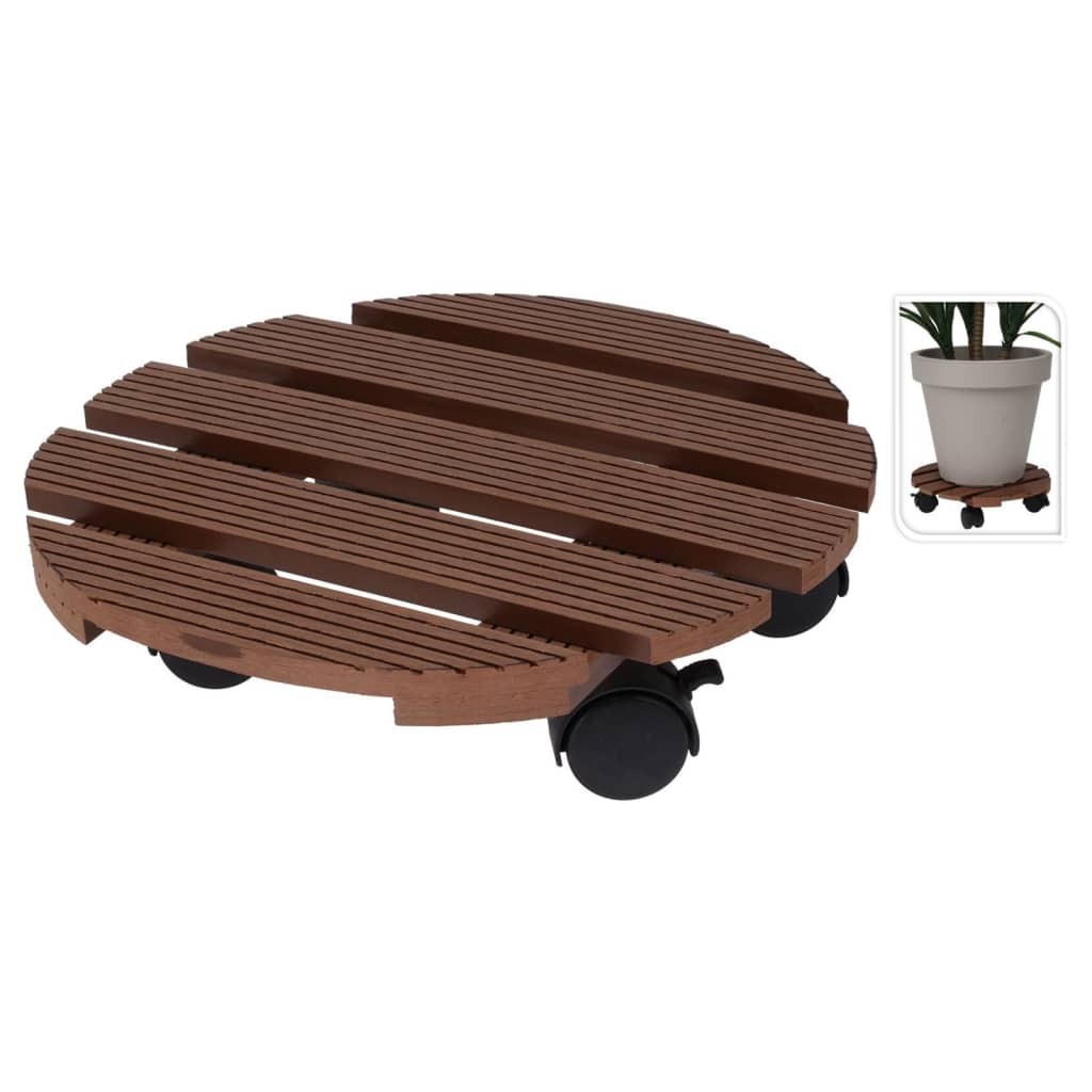 Progarden plantenwagen rond 29 cm bruin