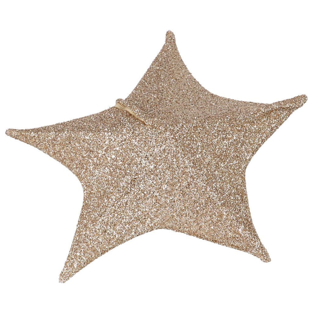 Overige merken decoratie stoffen kerstster 50 cm met 30 leds goud