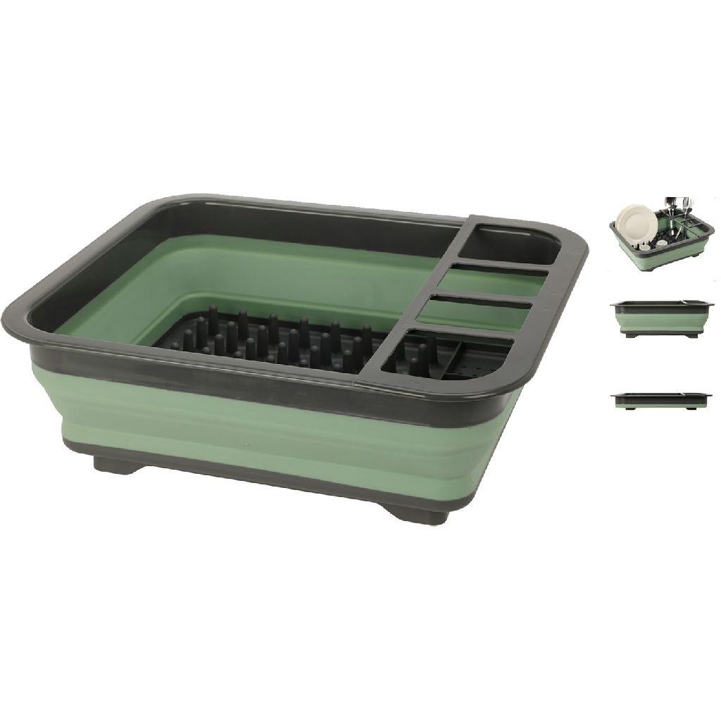 Diverse afdruiprek opvouwbaar 36,5x12x31 cm groen grijs