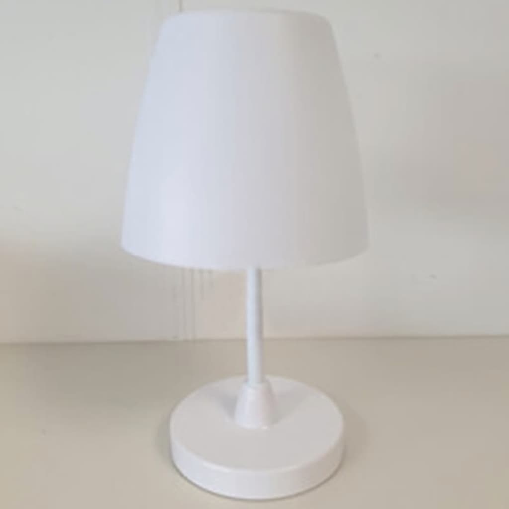 H s collectie tafellamp led oplaadbaar 13x30 cm wit
