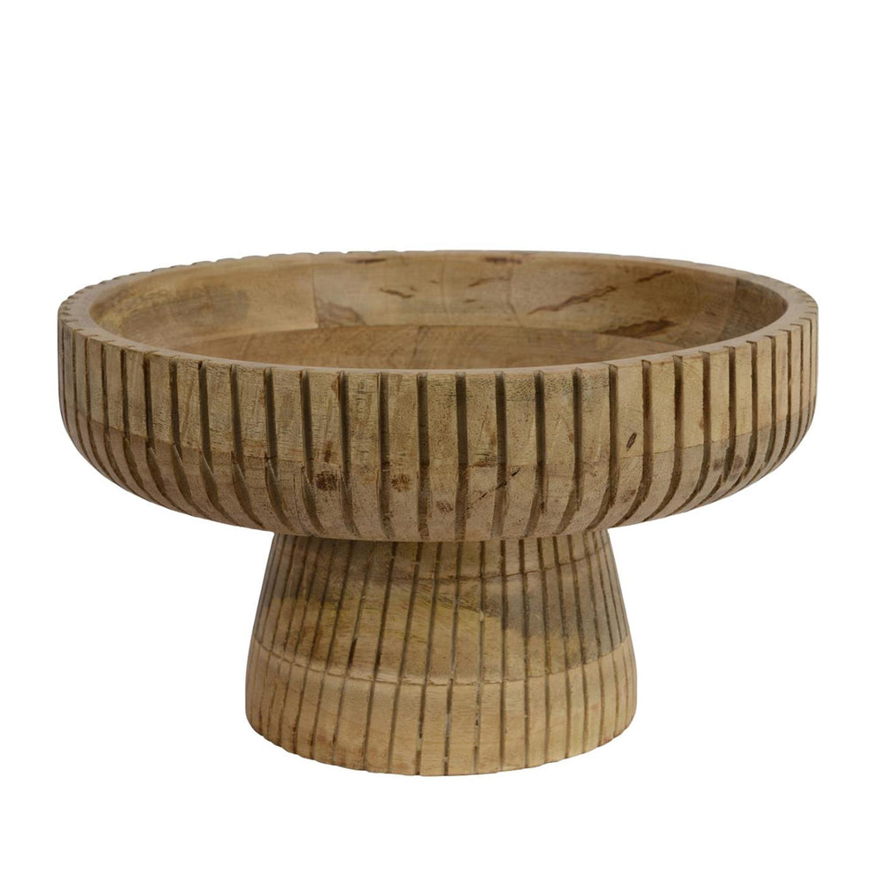 Decoris schaal op voet mangohout 29x29x17cm fsc mix 70%