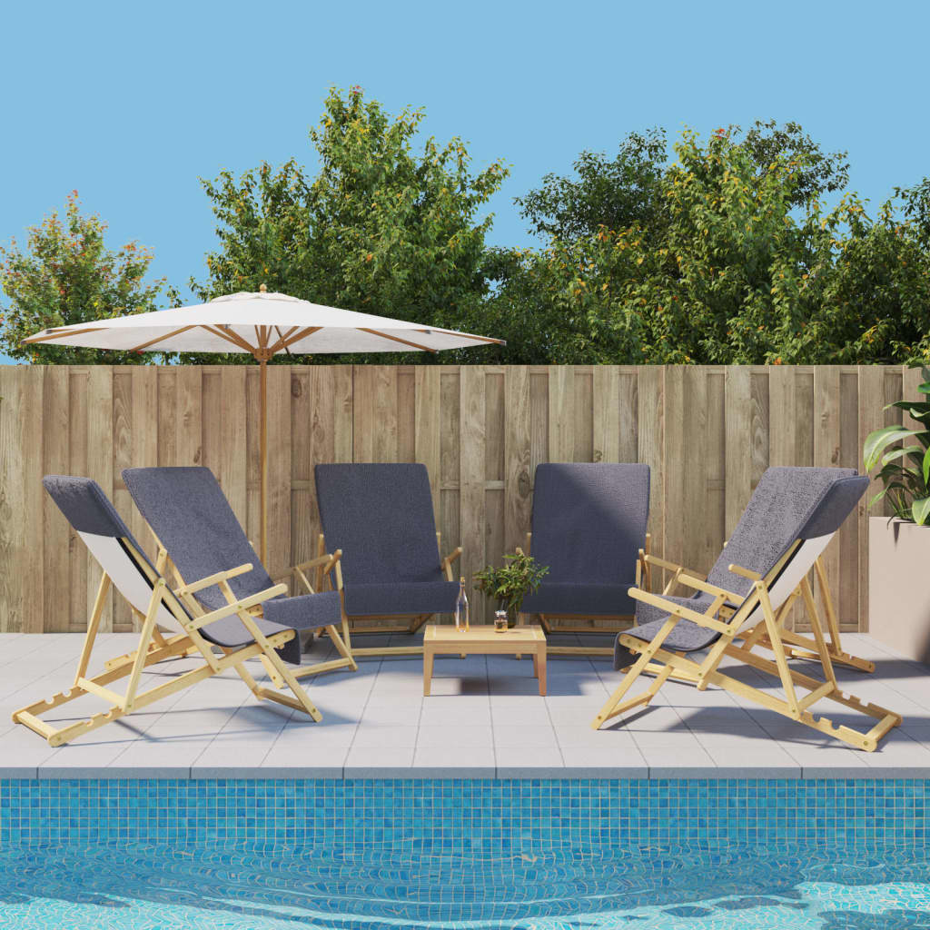 Vidaxl strandhanddoeken 6 st 400 g m² 60x135 cm stof antracietkleurig