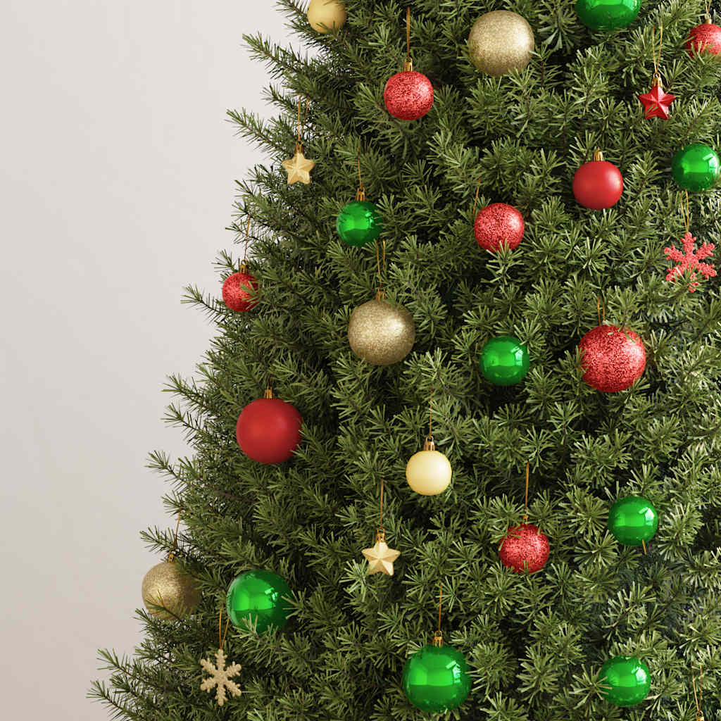 VidaXL 112-delige Kerstballenset piepschuim rood groen en goudkleurig