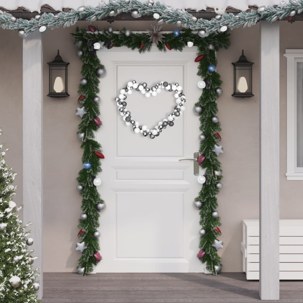 VidaXL Kerstslingerballen 175 cm polystyreen wit en grijs