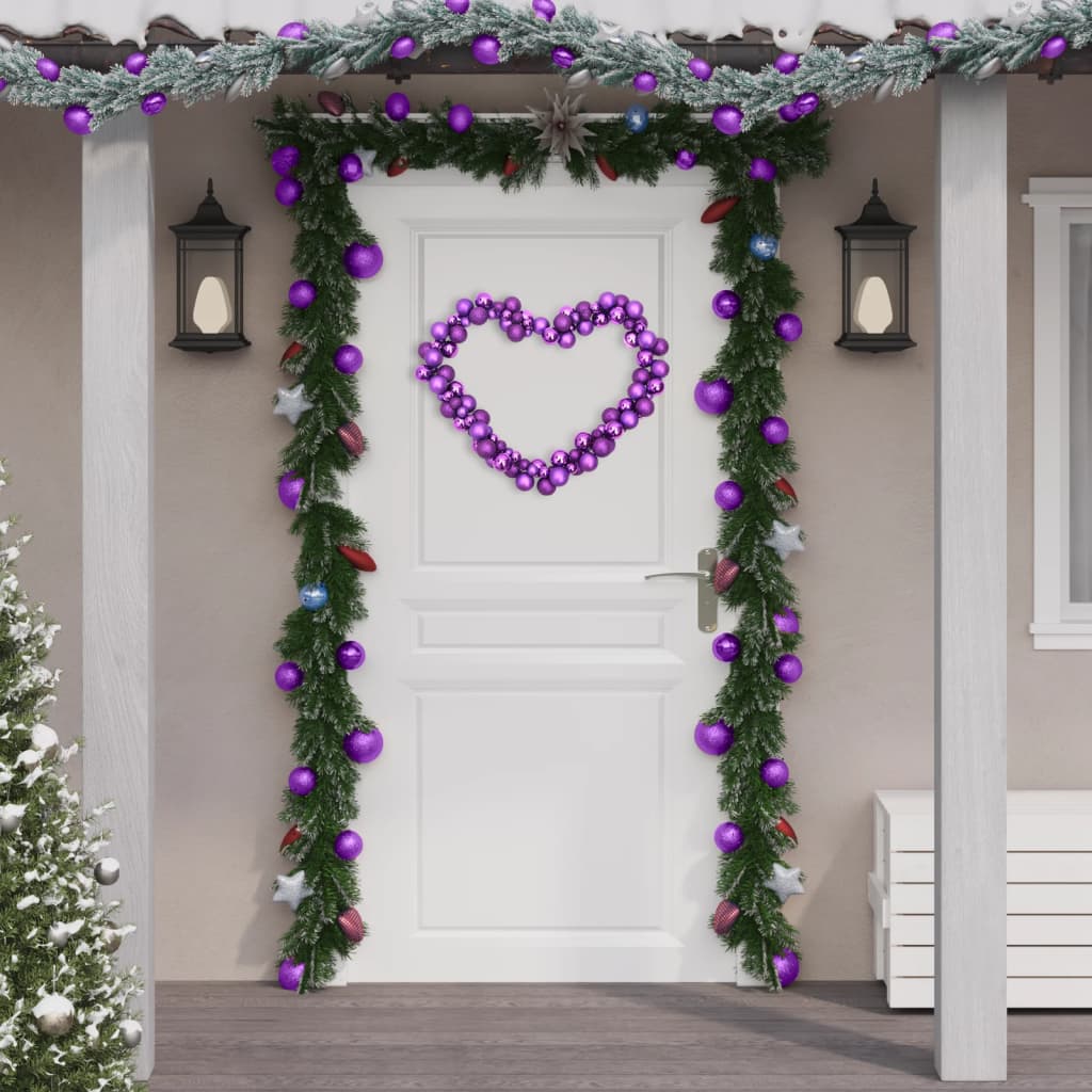 VidaXL Kerstslingerballen 175 cm piepschuim paars