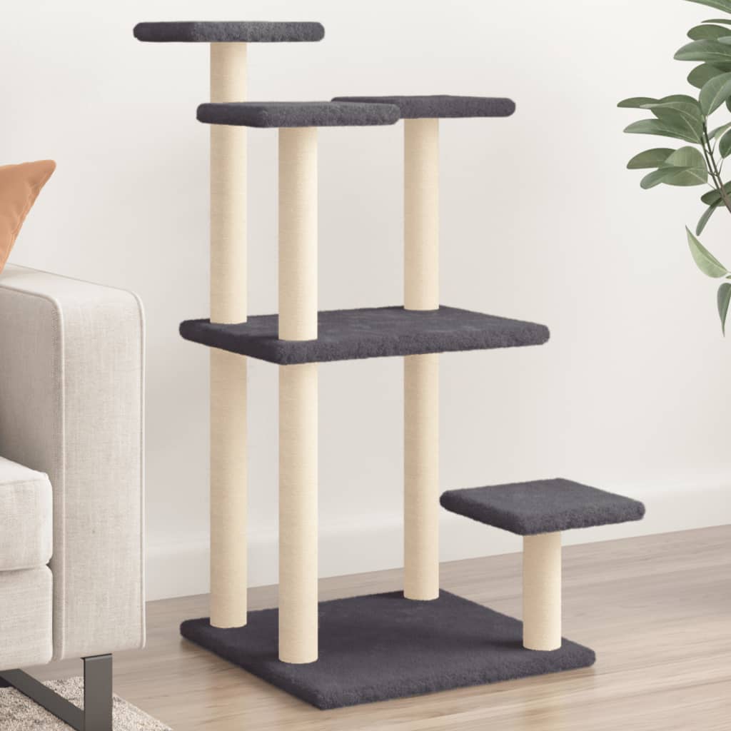Vidaxl krabpalen met platformen 98,5 cm donkergrijs