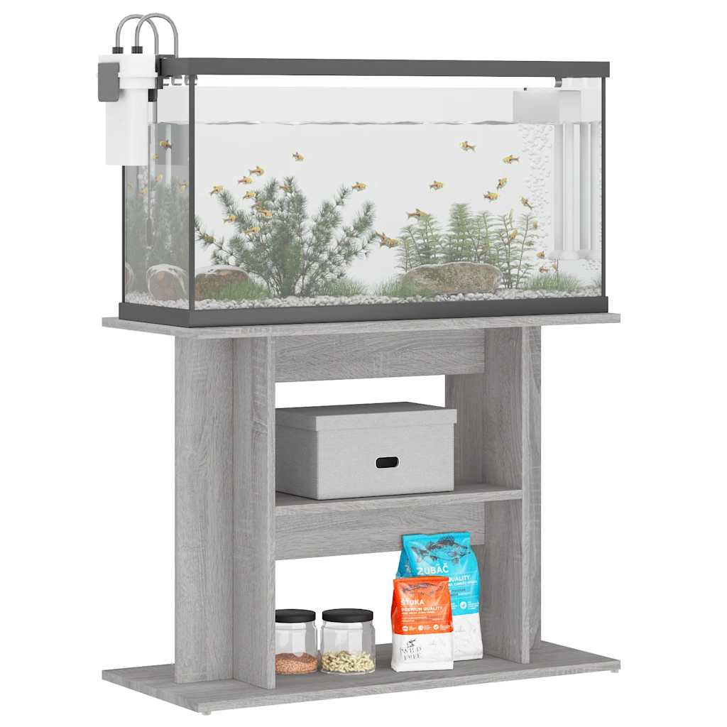 Vidaxl aquariumstandaard betongrijs 80x35x60 cm bewerkt hout