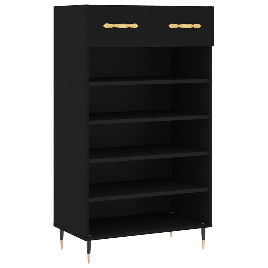 Vidaxl schoenenkast 60x35x105 cm bewerkt hout zwart