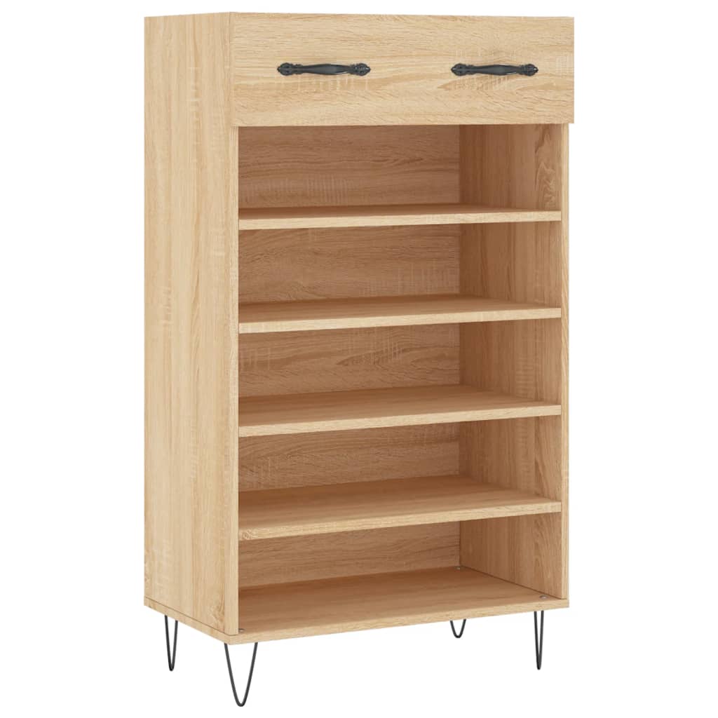 Vidaxl schoenenkast 60x35x105 cm bewerkt hout sonoma eikenkleurig