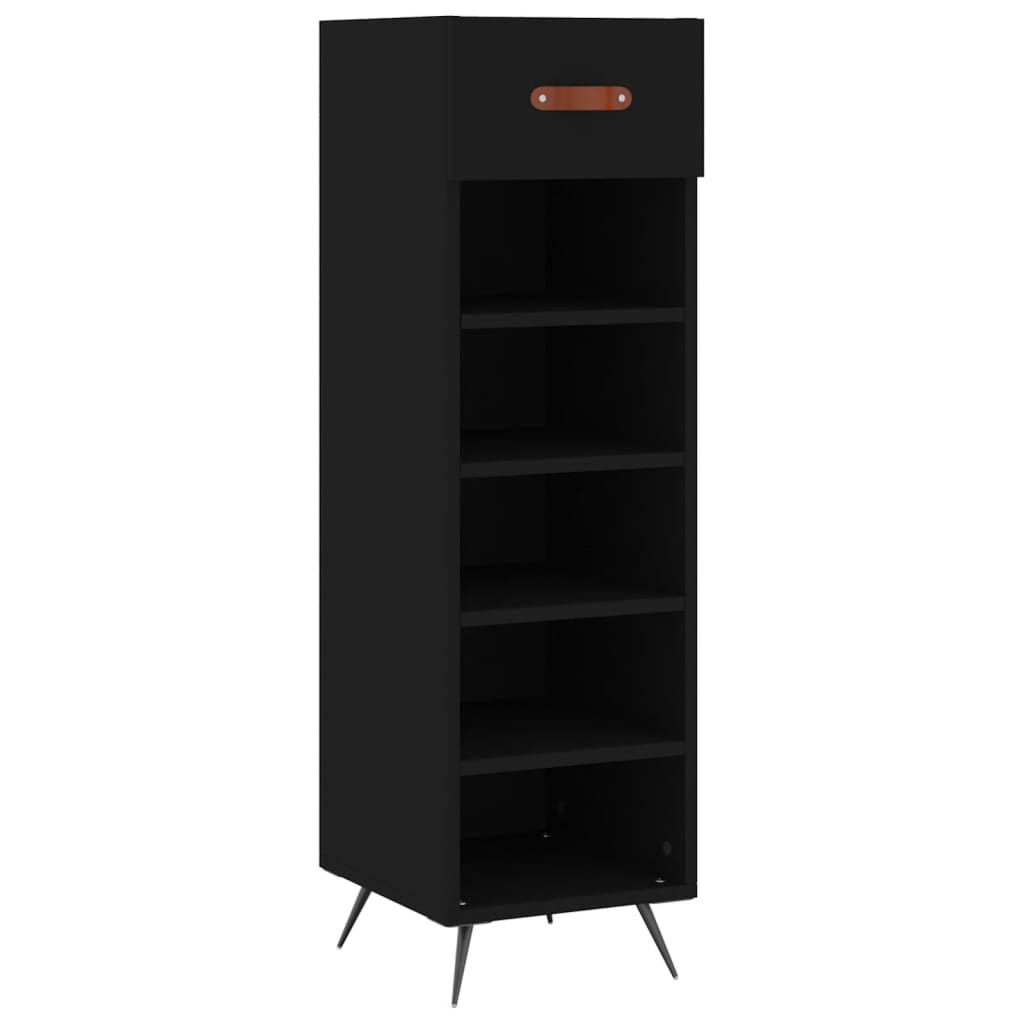 Vidaxl schoenenkast 30x35x105 cm bewerkt hout zwart