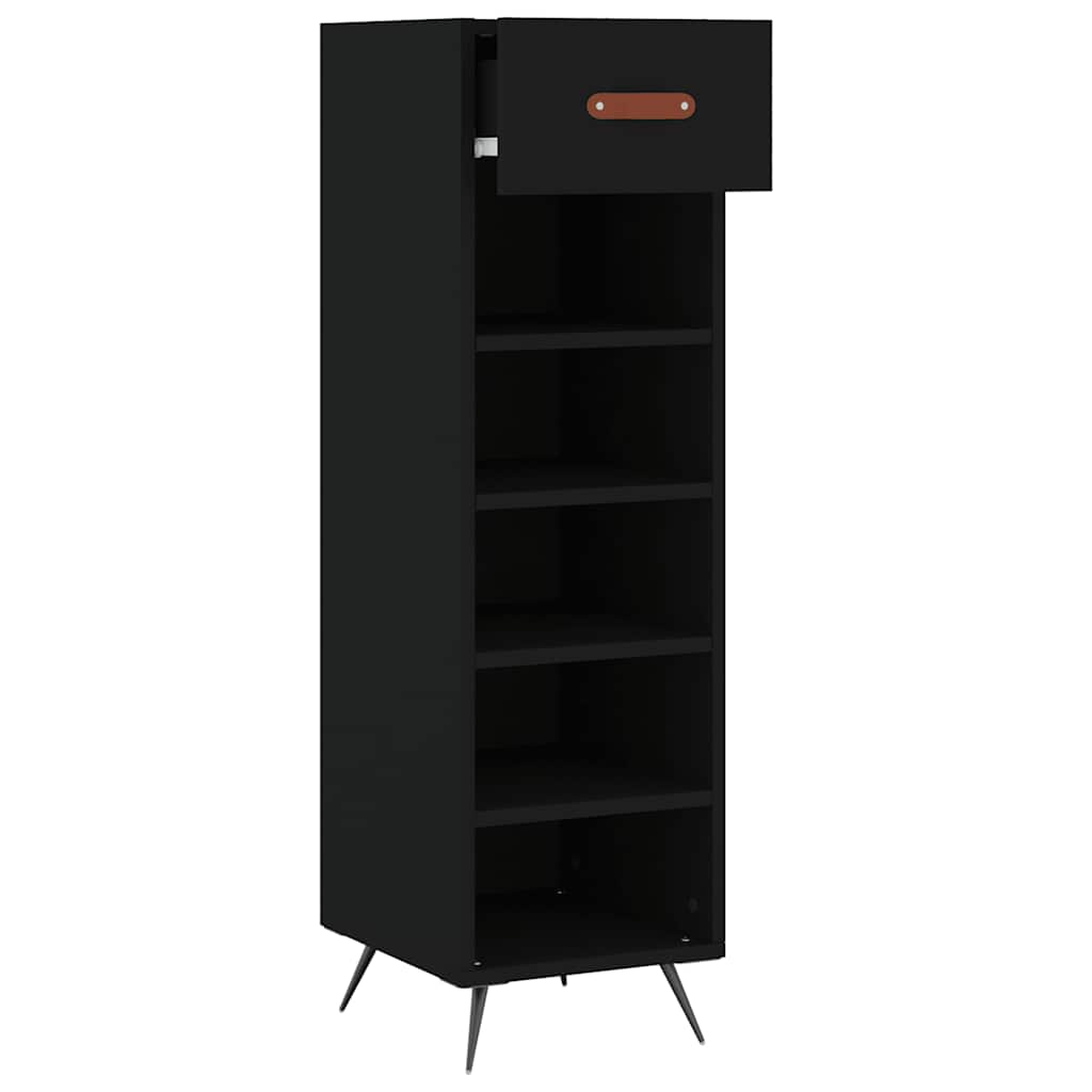 Vidaxl schoenenkast 30x35x105 cm bewerkt hout zwart