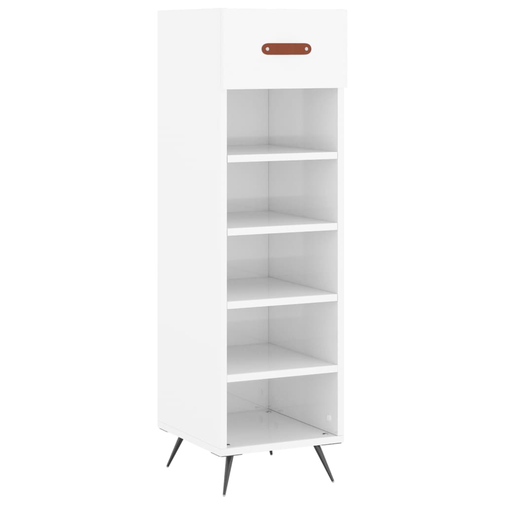 Vidaxl schoenenkast 30x35x105 cm bewerkt hout hoogglans wit
