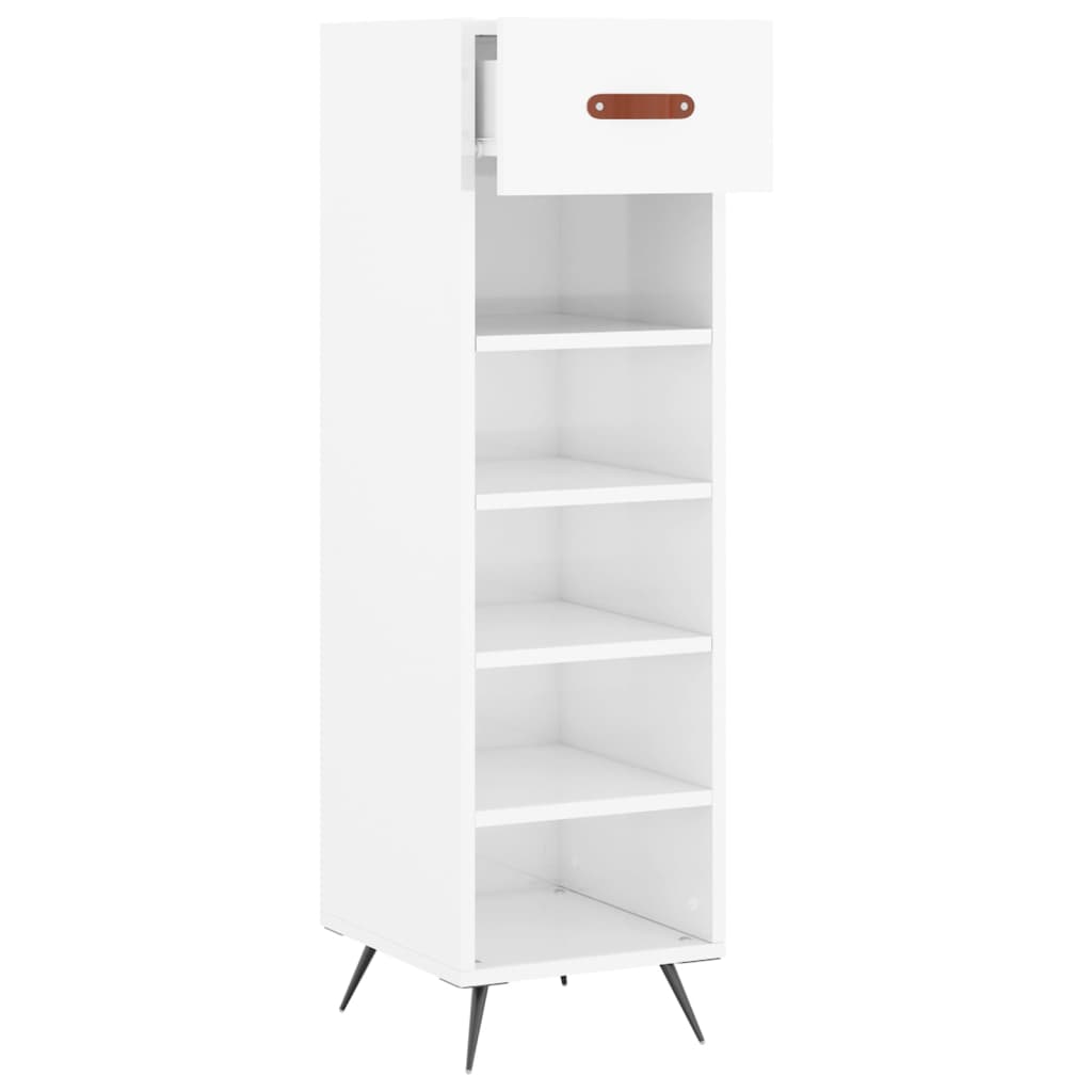 Vidaxl schoenenkast 30x35x105 cm bewerkt hout hoogglans wit