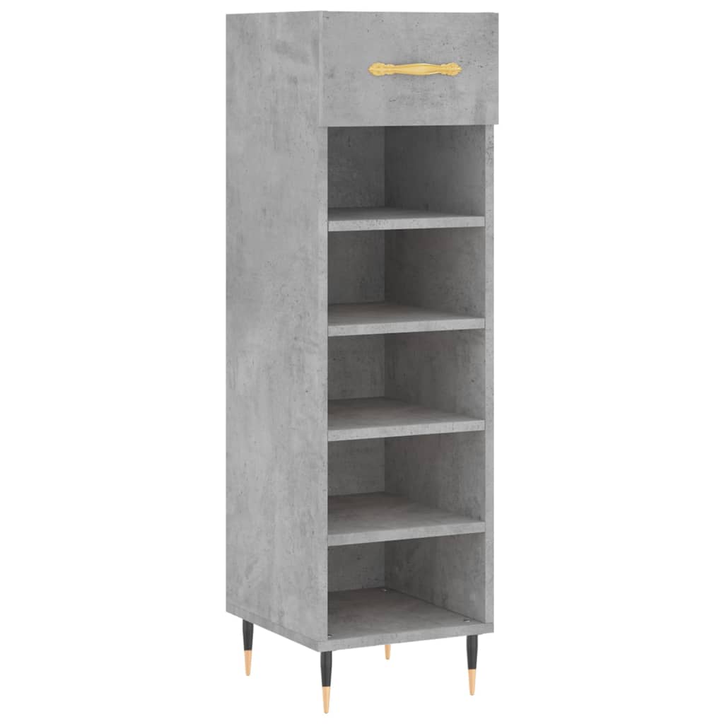 Vidaxl schoenenkast 30x35x105 cm bewerkt hout betongrijs