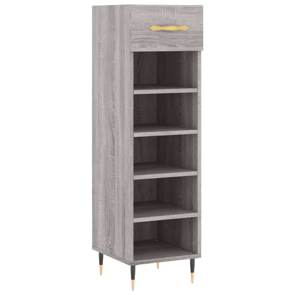 Vidaxl schoenenkast 30x35x105 cm bewerkt hout grijs sonoma eikenkleur