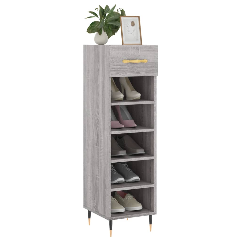 Vidaxl schoenenkast 30x35x105 cm bewerkt hout grijs sonoma eikenkleur
