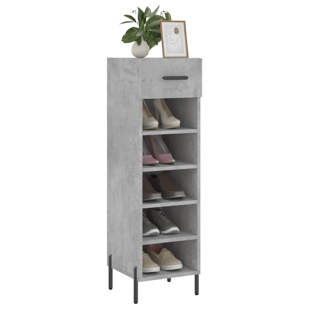 Vidaxl schoenenkast 30x35x105 cm bewerkt hout betongrijs