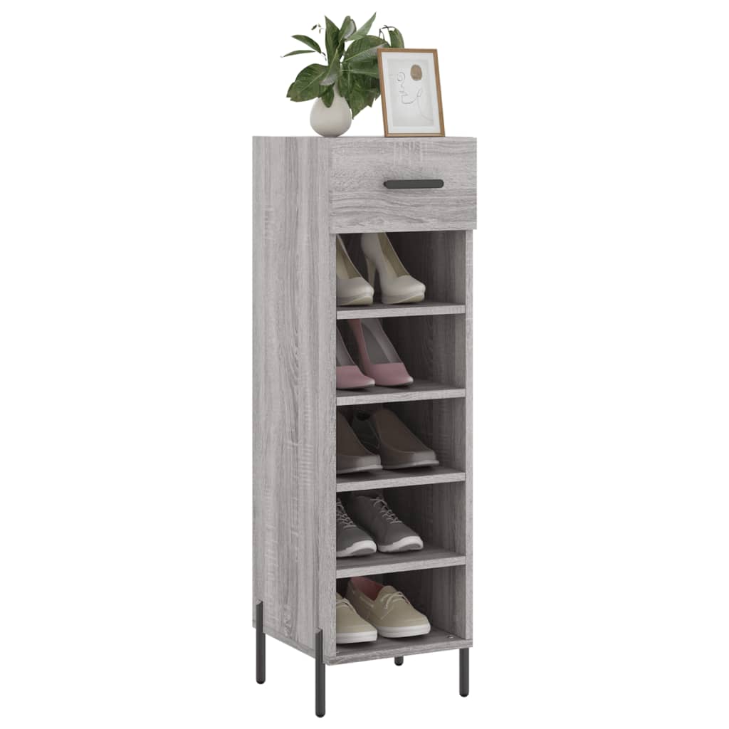 Vidaxl schoenenkast 30x35x105 cm bewerkt hout grijs sonoma eikenkleur