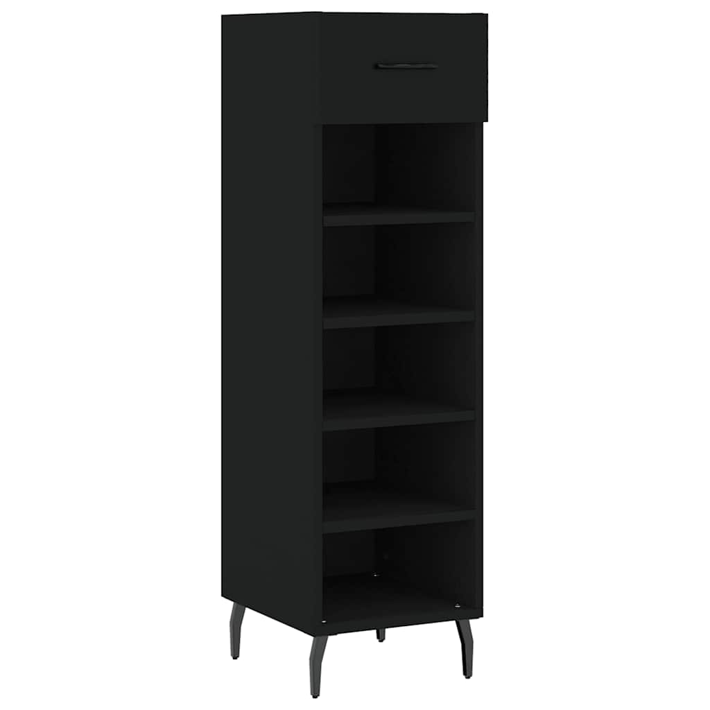 Vidaxl schoenenkast 30x35x105 cm bewerkt hout zwart