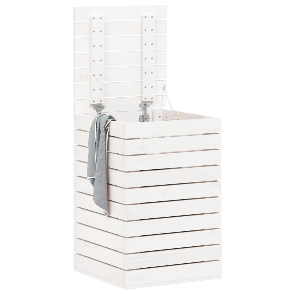 Vidaxl wasmand 44x44x66 cm massief groenhout wit
