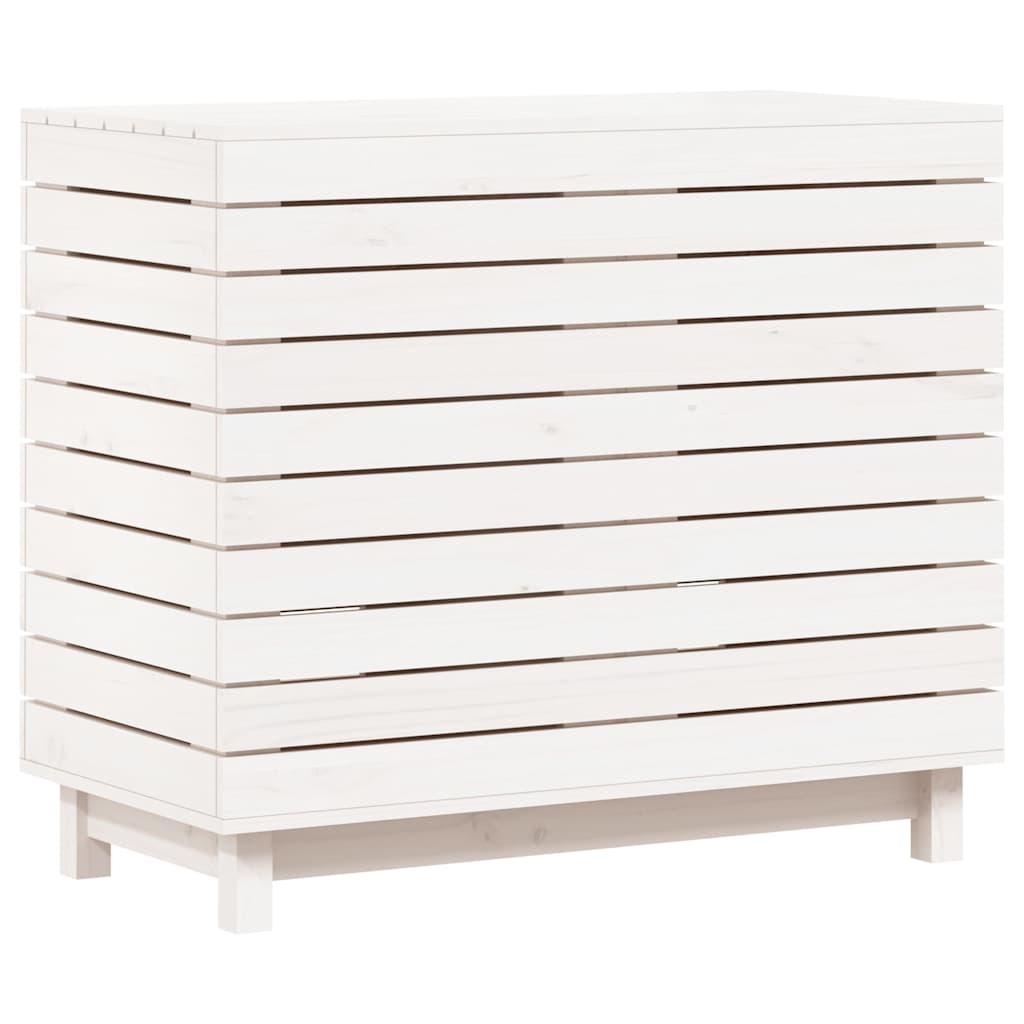 Vidaxl wasmand 88,5x44x76 cm massief grenenhout wit