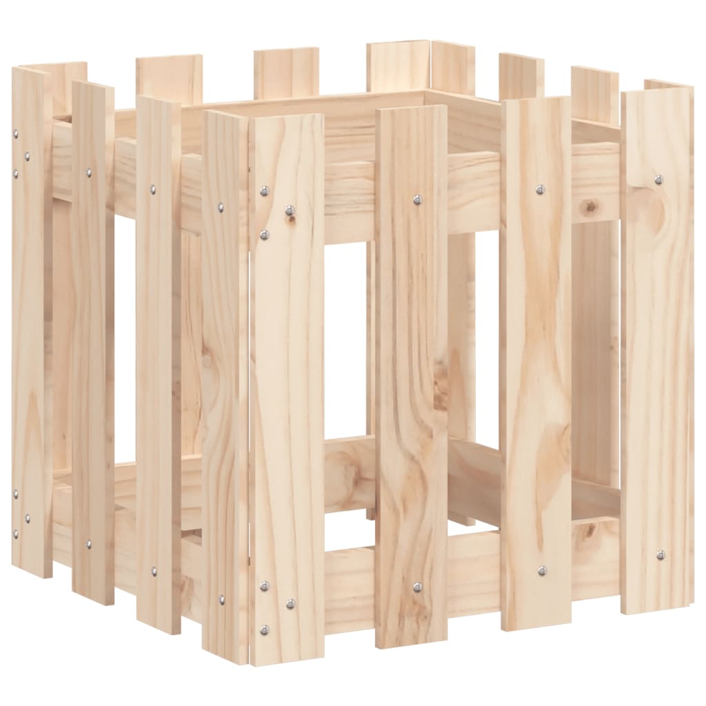 Vidaxl plantenbak met hekontwerp 40x40x40 cm massief groenhout