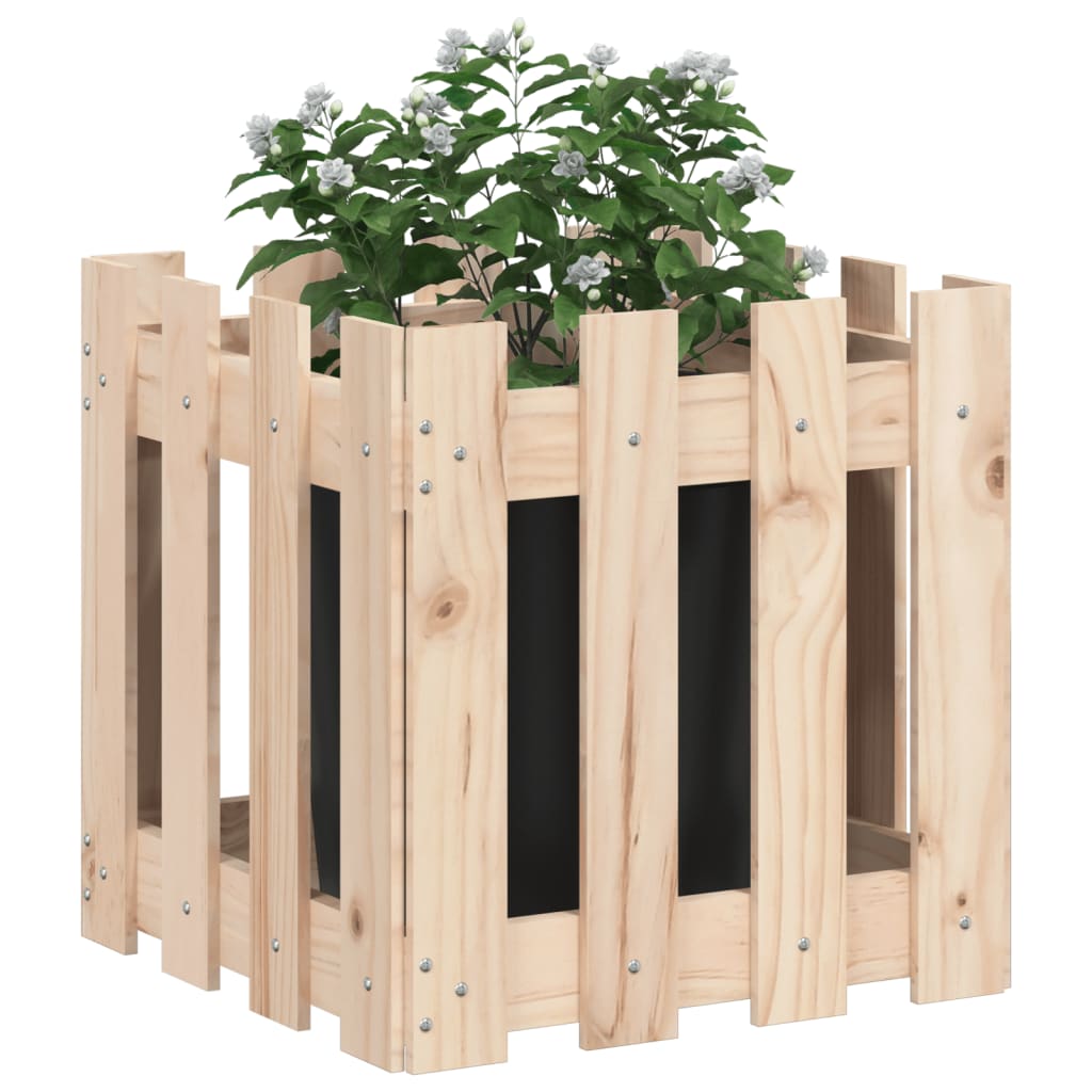 Vidaxl plantenbak met hekontwerp 40x40x40 cm massief groenhout