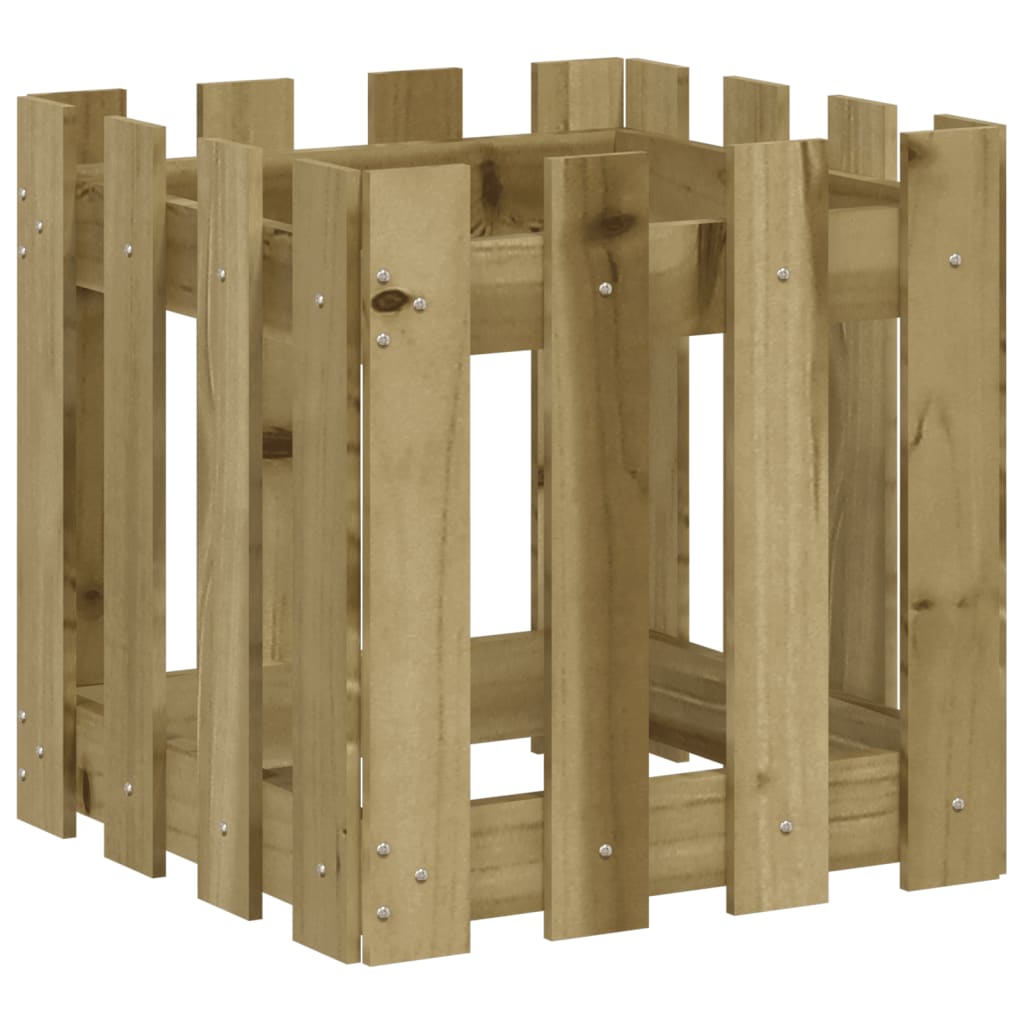 Vidaxl plantenbak met hekontwerp 40x40x40 cm geïmpregneerd groenenhout
