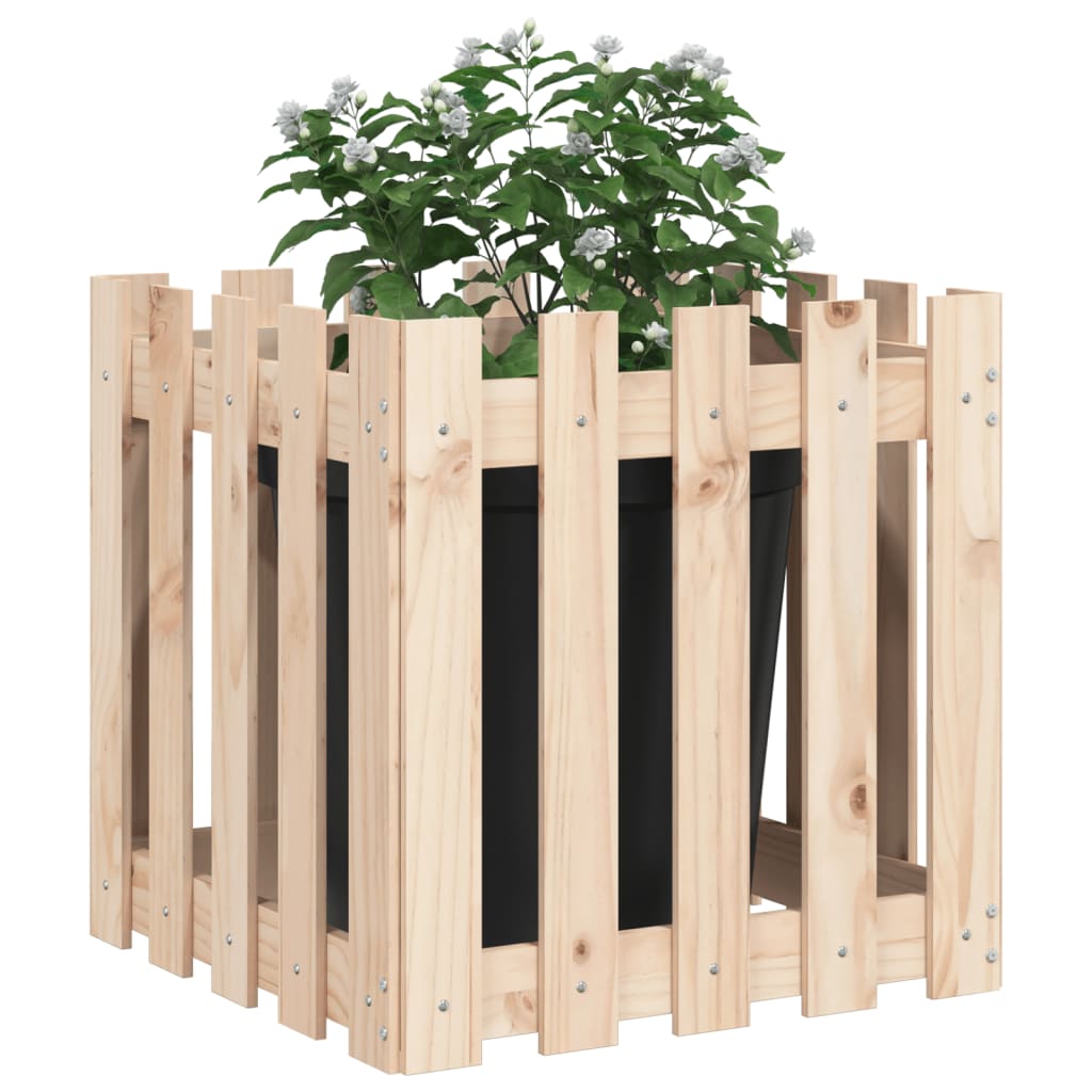 Vidaxl plantenbak met hekontwerp 50x50x50 cm massief groenhout