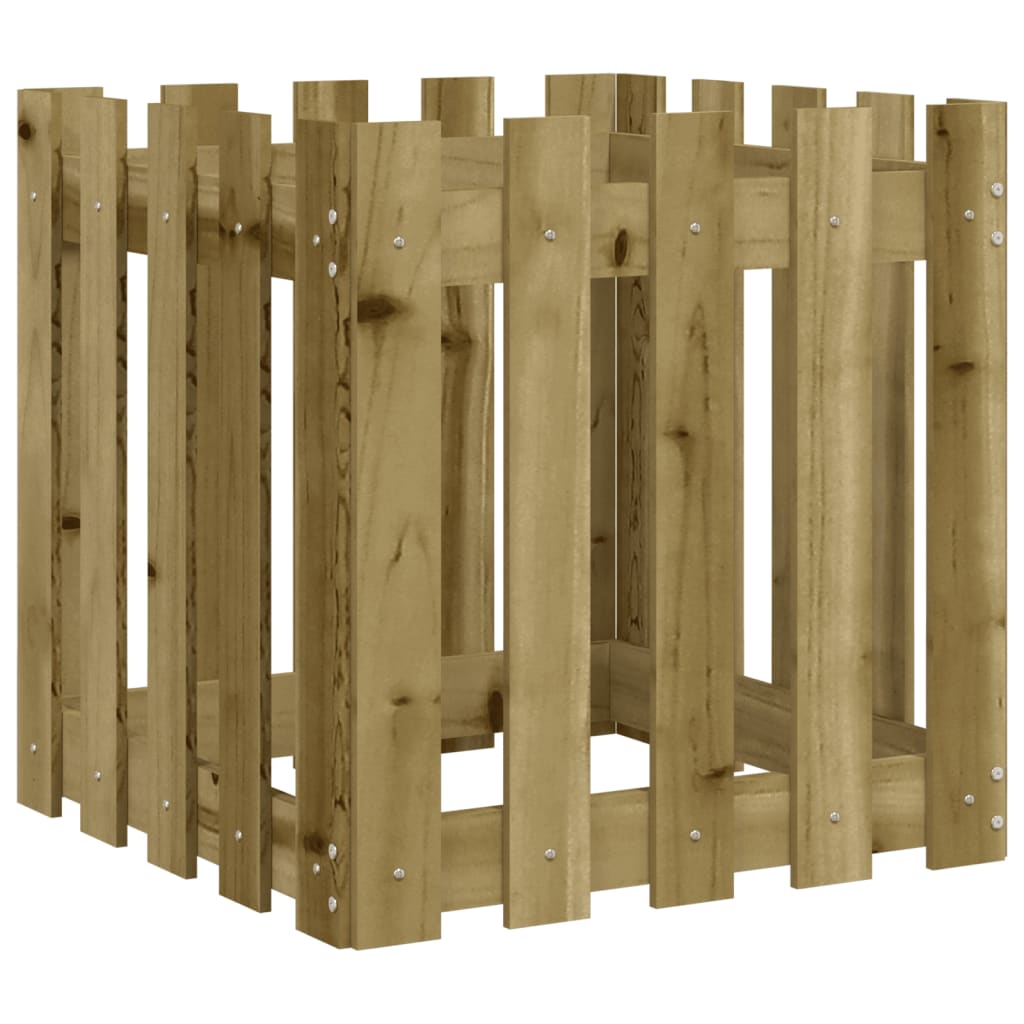 Vidaxl plantenbak met hekontwerp 50x50x50 cm geïmpregneerd groenenhout
