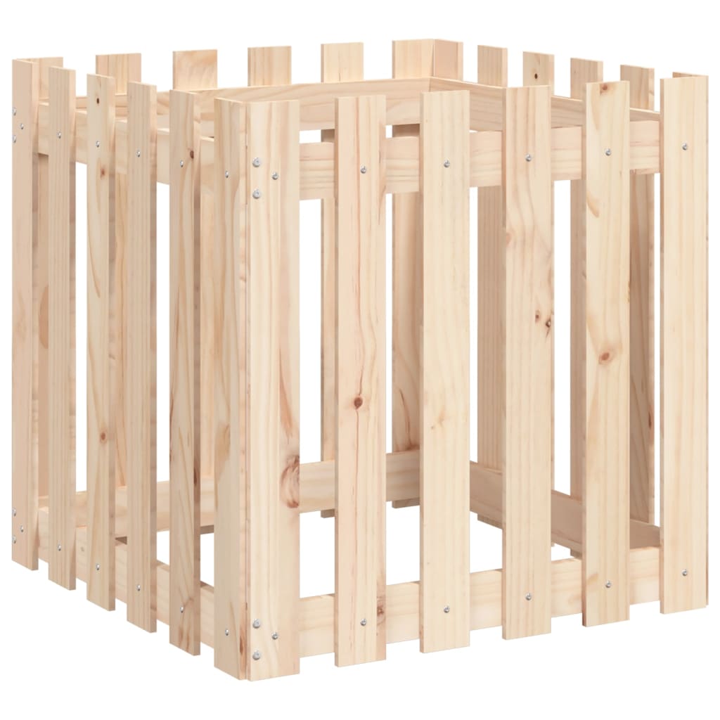 Vidaxl plantenbak met hekontwerp 60x60x60 cm massief groenhout