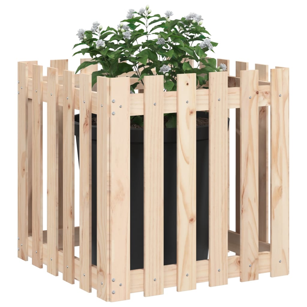 Vidaxl plantenbak met hekontwerp 60x60x60 cm massief groenhout